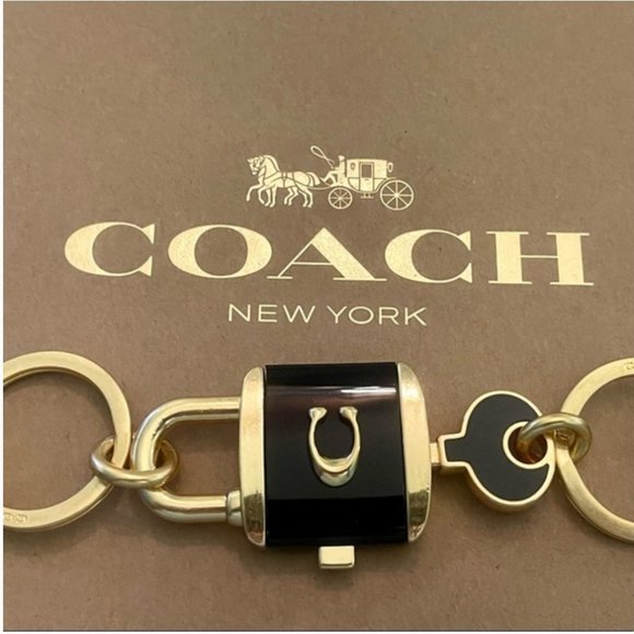 NEW COACH PADLOCK KEYCHAIN 2 PIECE SET COACH BAG CHARM - Picture 1 of 4